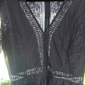 Elegant Navy Lace Dress